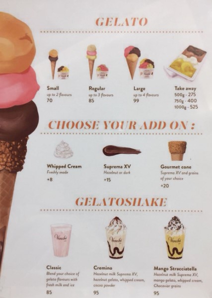 venchi ice cream menu bali