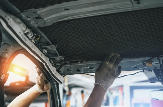 cara pasang peredam mobil sendiri