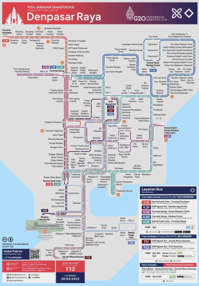 rute teman bus Bali